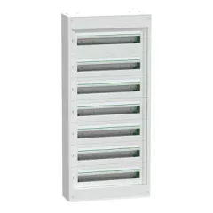   Schneider Electric PrismaSeT S LVSST724 fém maszkolt szekrény 168 modul 7 sor, falon kívüli, IP30 (IP41 ajtóval, külön rendelhető), védőföld és nulla sínnel - Méretek : 1258x507x191mm