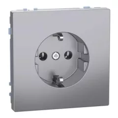   Schneider Electric Merten MEG2301-6036 Földelt csatlakozóaljzat 2P+F (dugalj), acél burkolattal, keret nélkül, süllyesztett, rugós bekötés, 16A 250V - System-D (D-Life / D-Antik)