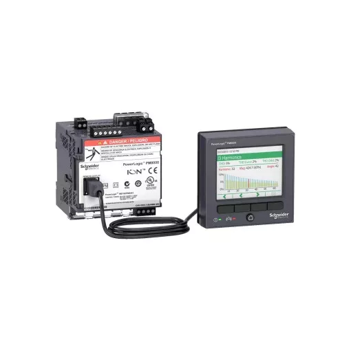 Schneider Electric METSEPM8214 PM8210 hálózatanalizátor,DIN sínes, kijelzővel 24VDC