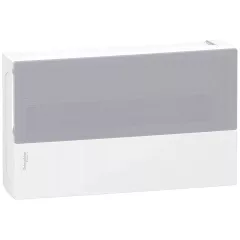   Schneider Electric MIP12118T Mini Pragma műanyag kiselosztó, 18 modul, 1 sor, IP40, tejüveghatású műanyag áttetsző ajtóval, falon kívüli ( MIP12118T )