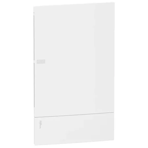 Schneider Electric MIP22312 Mini Pragma műanyag kiselosztó, 36 modul, 3 sor, IP40, teli fehér ajtóval, süllyesztett
