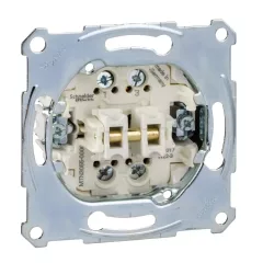   Schneider Merten MTN3055-0000 kettős nyomó (záróérintkezős) betét (2xN101), burkolat és keret nélkül, csavaros bekötés, süllyesztett 10A 250V