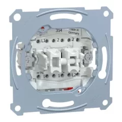   Schneider Electric Merten MTN3126-0000 dupla váltóérintkezős kapcsoló betét (106+6), burkolat és keret nélkül, rugós bekötés, süllyesztett 10A 250V