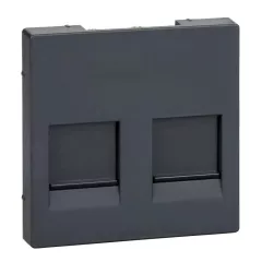   Schneider MTN4562-0414 antracit burkolat 2xRJ45 moduláris betétekhez (Merten M-Smart, M-Plan, M-Elegance)
