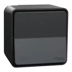   Schneider Electric Mureva Styl MUR35026 IP55 vízmentes egypólusú nyomó (N101), antracitszürke, komplett szerelvény, falon kívüli, vízmentes (IP55) 10A 250 ( MUR35026 ).