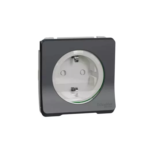 Schneider MUR36135 MUREVA Styl 2P+F csatlakozóaljzat, GYV, csapófedéllel, csavaros, antracitszürke