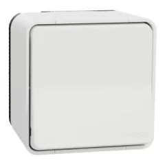   Schneider Electric Mureva Styl MUR39021 IP55 vízmentes váltókapcsoló (106), polárfehér, komplett szerelvény, falon kívüli, vízmentes (IP55) 10A 250 ( MUR39021 ).