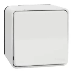   Schneider Electric Mureva Styl MUR39026 IP55 vízmentes egypólusú nyomó (N101), polárfehér, komplett szerelvény, falon kívüli, vízmentes (IP55) 10A 250 ( MUR39026 ).
