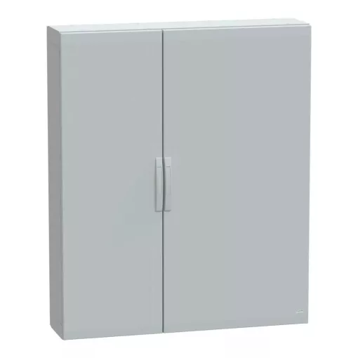 Schneider Electric NSYPLA15123G Thalassa PLA műanyag álló szekrény, teli ajtóval, 1500x1250x320, IP65, szerelőlap nélkül, 2 ajtós