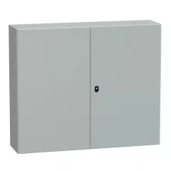   Schneider NSYS3D101230D Spacial S3D Falra szerelhető fém szekrény, Teli ajtóval, 1000x1200x300, IP55, 2 ajtós kivitel, szerelőlap nélkül