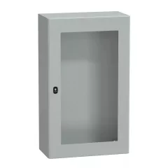   Schneider NSYS3D10630T Spacial S3D Falra szerelhető fém szekrény, Üvegezett ajtóval, 1000x600x300, IP66, szerelőlap nélkül