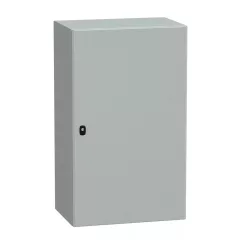   Schneider NSYS3D10640 Spacial S3D Falra szerelhető fém szekrény, Teli ajtóval, 1000x600x400, IP66, szerelőlap nélkül