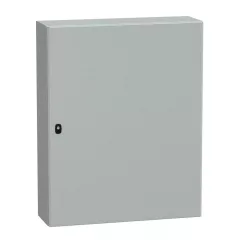   Schneider NSYS3D10825 Spacial S3D Falra szerelhető fém szekrény, Teli ajtóval, 1000x800x250, IP66, szerelőlap nélkül