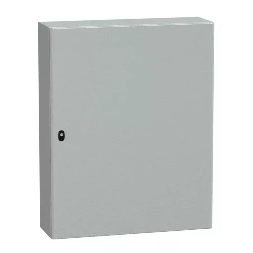 Schneider NSYS3D10825 Spacial S3D Falra szerelhető fém szekrény, Teli ajtóval, 1000x800x250, IP66, szerelőlap nélkül