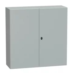   Schneider NSYS3D121240DP Spacial S3D Falra szerelhető fém szekrény, Teli ajtóval, 1200x1200x400, IP55, 2 ajtós kivitel, szerelőlappal