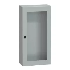   Schneider NSYS3D12630T Spacial S3D Falra szerelhető fém szekrény, Üvegezett ajtóval, 1200x600x300, IP66, szerelőlap nélkül