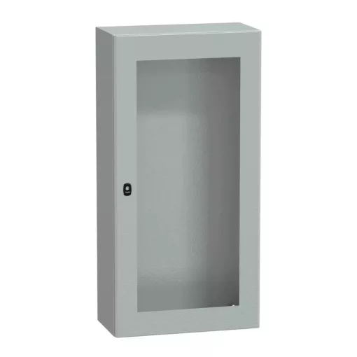 Schneider NSYS3D12630T Spacial S3D Falra szerelhető fém szekrény, Üvegezett ajtóval, 1200x600x300, IP66, szerelőlap nélkül