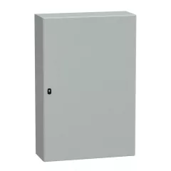   Schneider NSYS3D12830P Spacial S3D Falra szerelhető fém szekrény, Teli ajtóval, 1200x800x300, IP66, szerelőlappal