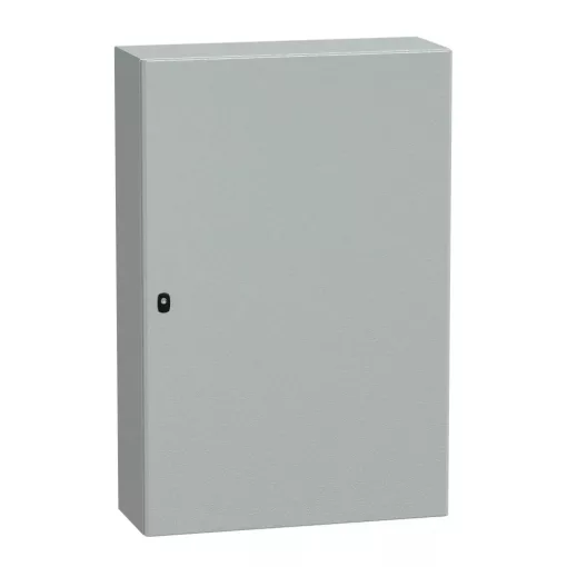 Schneider NSYS3D12830P Spacial S3D Falra szerelhető fém szekrény, Teli ajtóval, 1200x800x300, IP66, szerelőlappal