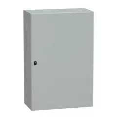   Schneider NSYS3D12840 Spacial S3D Falra szerelhető fém szekrény, Teli ajtóval, 1200x800x400, IP66, szerelőlap nélkül