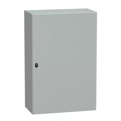 Schneider NSYS3D12840 Spacial S3D Falra szerelhető fém szekrény, Teli ajtóval, 1200x800x400, IP66, szerelőlap nélkül