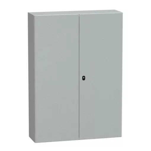 Schneider NSYS3D141030D Spacial S3D Falra szerelhető fém szekrény, Teli ajtóval, 1400x1000x300, IP55, 2 ajtós kivitel, szerelőlap nélkül