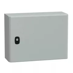   Schneider NSYS3D3415 Spacial S3D Falra szerelhető fém szekrény, Teli ajtóval, 300x400x150, IP66, szerelőlap nélkül