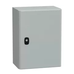   Schneider NSYS3D4320 Spacial S3D Falra szerelhető fém szekrény, Teli ajtóval, 400x300x200, IP66, szerelőlap nélkül