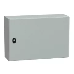   Schneider NSYS3D4620P Spacial S3D Falra szerelhető fém szekrény, Teli ajtóval, 400x600x200, IP66, szerelőlappal