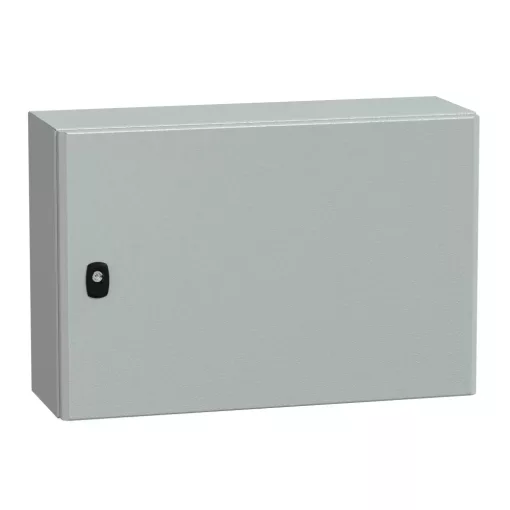 Schneider NSYS3D4620P Spacial S3D Falra szerelhető fém szekrény, Teli ajtóval, 400x600x200, IP66, szerelőlappal