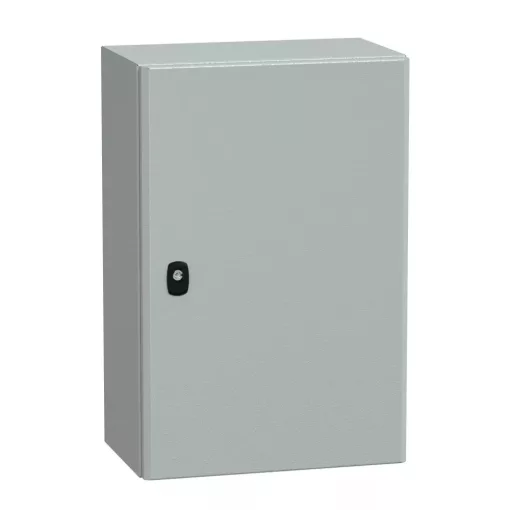 Schneider NSYS3D6425P Spacial S3D Falra szerelhető fém szekrény, Teli ajtóval, 600x400x250, IP66, szerelőlappal