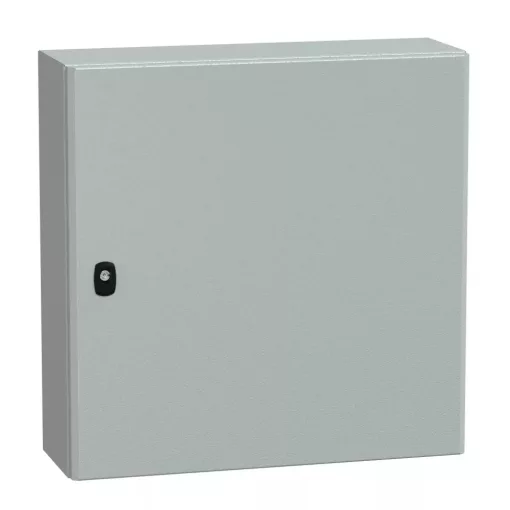 Schneider NSYS3D6620P Spacial S3D Falra szerelhető fém szekrény, Teli ajtóval, 600x600x200, IP66, szerelőlappal