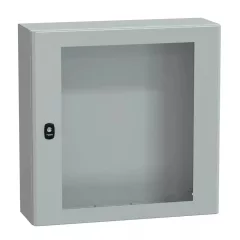   Schneider NSYS3D6620T Spacial S3D Falra szerelhető fém szekrény, Üvegezett ajtóval, 600x600x200, IP66, szerelőlap nélkül