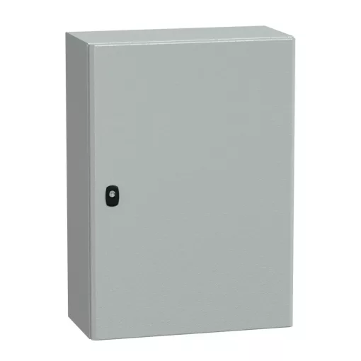 Schneider NSYS3D7525P Spacial S3D Falra szerelhető fém szekrény, Teli ajtóval, 700x500x250, IP66, szerelőlappal