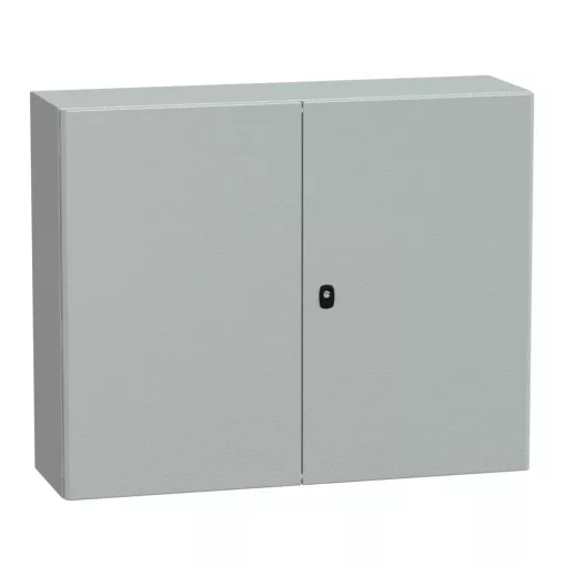 Schneider NSYS3D81030D Spacial S3D Falra szerelhető fém szekrény, Teli ajtóval, 800x1000x300, IP55, 2 ajtós kivitel, szerelőlap nélkül