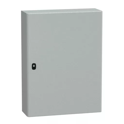 Schneider NSYS3D8620 Spacial S3D Falra szerelhető fém szekrény, Teli ajtóval, 800x600x200, IP66, szerelőlap nélkül