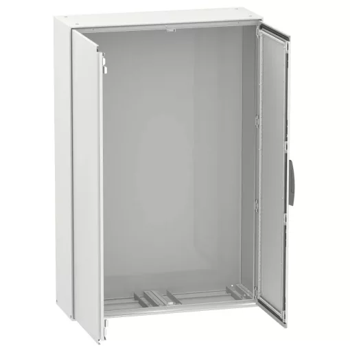 Schneider Electric Spacial SM NSYSM1810502D Monoblokk fém szekrény, teli ajtóval, 1800x1000x500, IP55, szerelőlap nélkül, oldallappal, nem sorolható, 2 ajtós, Spacial SM (Schneider NSYSM1810502D)