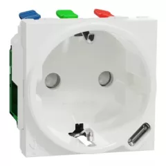   Schneider Electric NU301718 UNICA SYSTEM+ 2P+F csatlakozóaljzat USB C töltővel, biztonsági zsaluval, rugós, 16A /2.1A, fehér