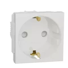   Schneider Electric NU303718 UNICA SYSTEM+ 2P+F csatlakozóaljzat, biztonsági zsaluval, csavaros, fehér