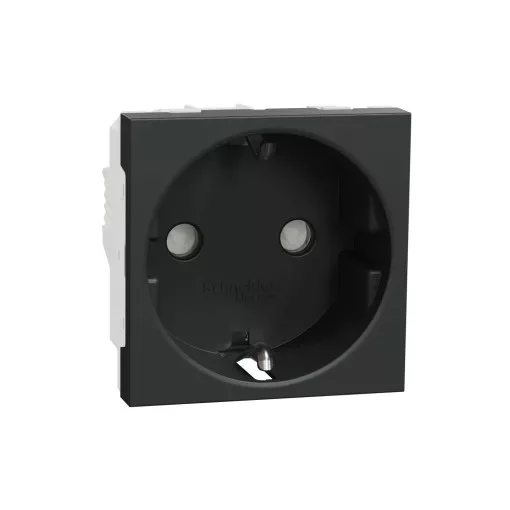 Schneider Electric NU303754 UNICA SYSTEM+ 2P+F csatlakozóaljzat, biztonsági zsaluval, csavaros, antracit