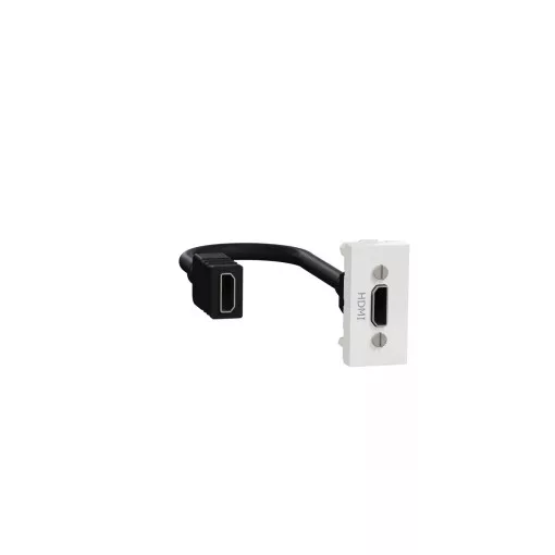 Schneider Electric NU343018 UNICA SYSTEM+ HDMI csatlakozó, 1 modulos, fehér