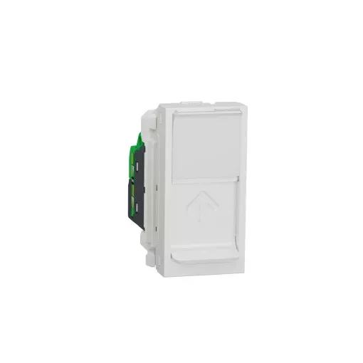 Schneider Electric NU344818 UNICA SYSTEM+ Infraplus 1xRJ45 csatlakozó, Cat6A, FTP, 1 modulos, fehér