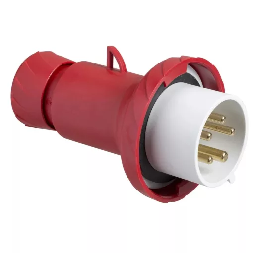 Schneider Electric, PKE32M735, ipari csatlakozó lengő dugvilla egyenes 5P (3P+N+F) 32A 6h, 400V 50/60 Hz, IP67, Dfh-324, piros, csavaros csatlakozás, PratiKa (Schneider PKE32M735)