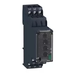   Schneider RM22TR31 Zelio Control háromfázisú fázis- és feszültségfigyelő relé, be- és kikapcsolás késleltetővel, 2CO, 8A, 200…240VAC