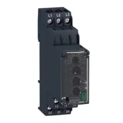   Schneider RM22TR33 Zelio Control háromfázisú fázis- és feszültségfigyelő relé, be- és kikapcsolás késleltetővel, 2CO, 8A, 380…480VAC