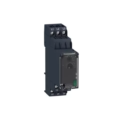 Schneider RM22TU23 Zelio Control háromfázisú fázis- és feszültségfigyelő relé, 2CO, 8A, 380…480VAC