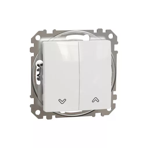 Schneider Electric SDD111104 redőnykapcsoló, fehér burkolattal, rugós bekötés, kerét nélkül, süllyesztett, 10A 250V IP20 (Sedna Design / Elements)