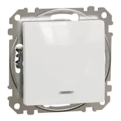   Schneider Electric SDD111106N váltókapcsoló (106), fehér burkolattal, piros ellenőrzőfénnyel, rugós bekötés, kerét nélkül, süllyesztett, 10A 250V IP20 (Sedna Design / Elements)