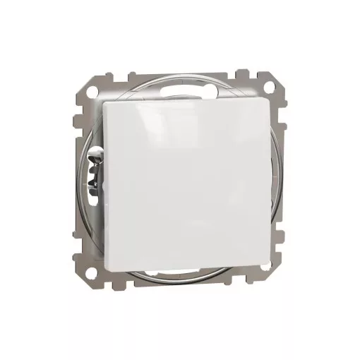 Schneider Electric SDD111107 keresztkapcsoló (107), fehér burkolattal, rugós bekötés, kerét nélkül, süllyesztett, 10A 250V IP20 (Sedna Design / Elements)