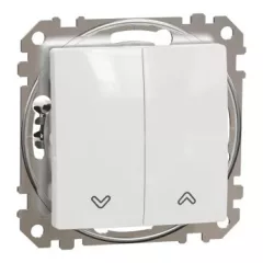   Schneider Electric SDD111114 redőnynyomó, fehér burkolattal, rugós bekötés, kerét nélkül, süllyesztett, 10A 250V IP20 (Sedna Design / Elements)